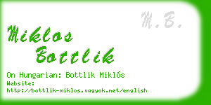miklos bottlik business card